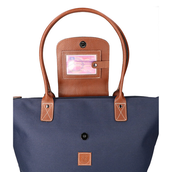 Schoolbag coated canvas blue