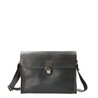 Flap bag with lock zwart