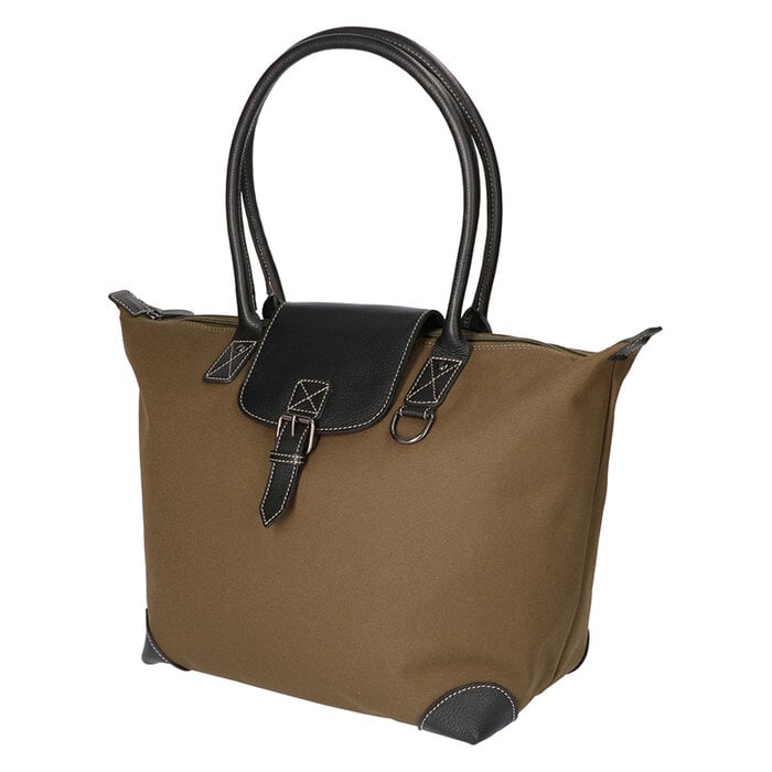 Schoolbag coated canvas green / black