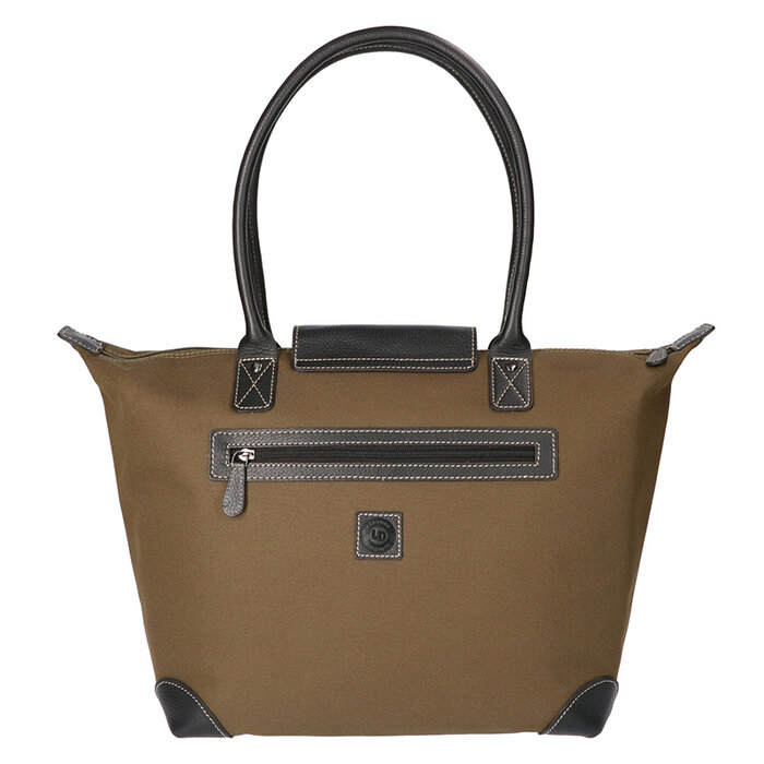 Schoolbag coated canvas green / black