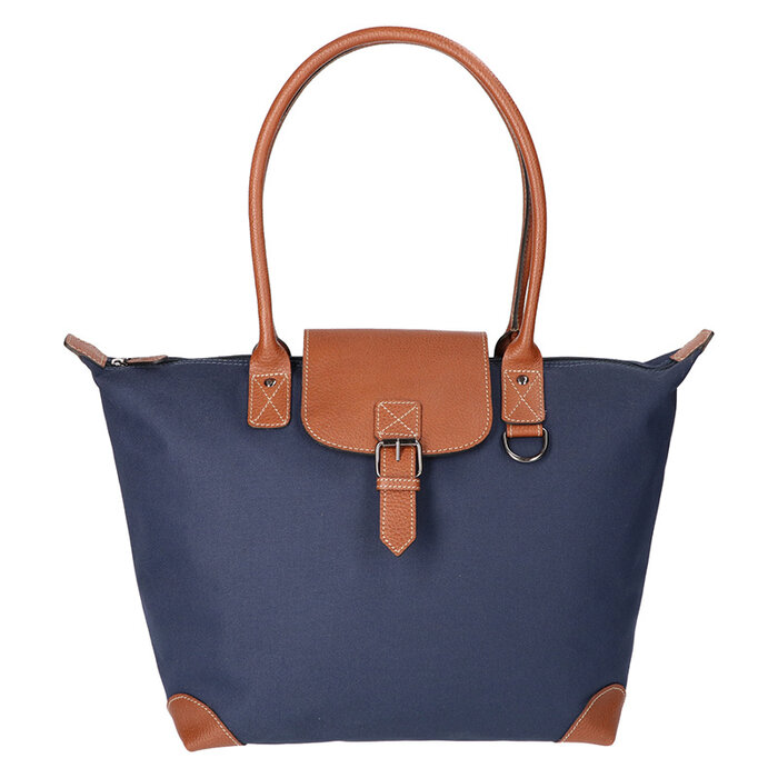 Schoolbag coated canvas blue