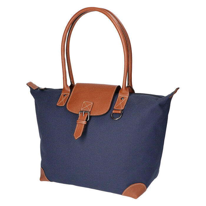 Schoolbag coated canvas blue