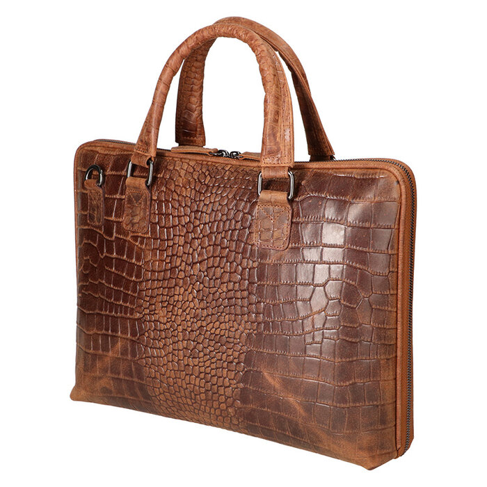 Leather Design Handcarry sleeve Hunter Croco