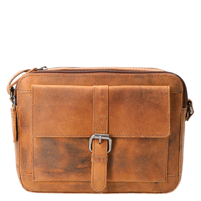 Leather Design Lederen organizer Schoudertas