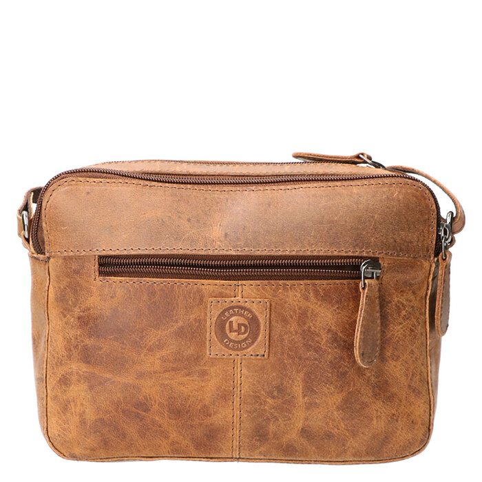 Leather Design Lederen organizer Schoudertas