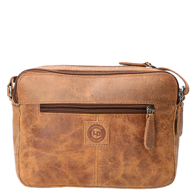 Leather Design Lederen organizer Schoudertas