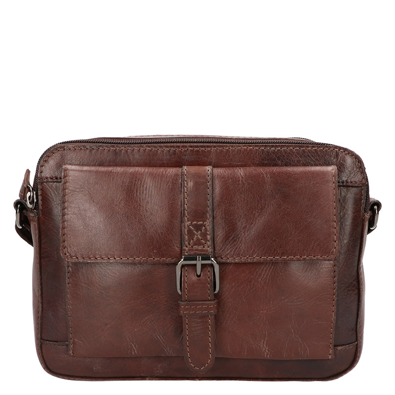 Leather Design Lederen organizer Schoudertas