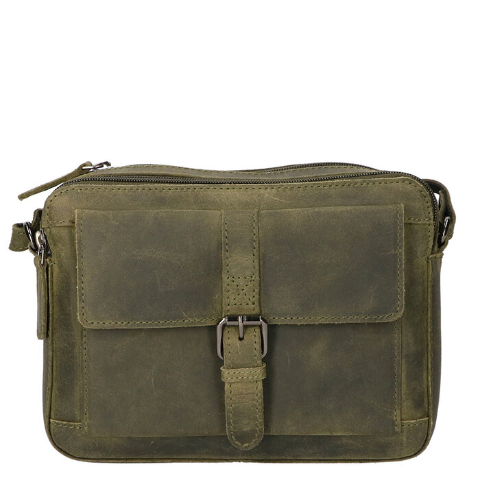 Leather Design Lederen organizer Schoudertas