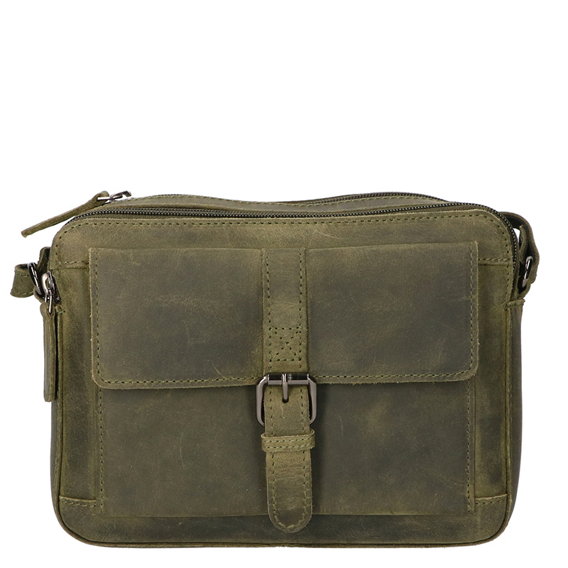 Leather Design Lederen organizer Schoudertas