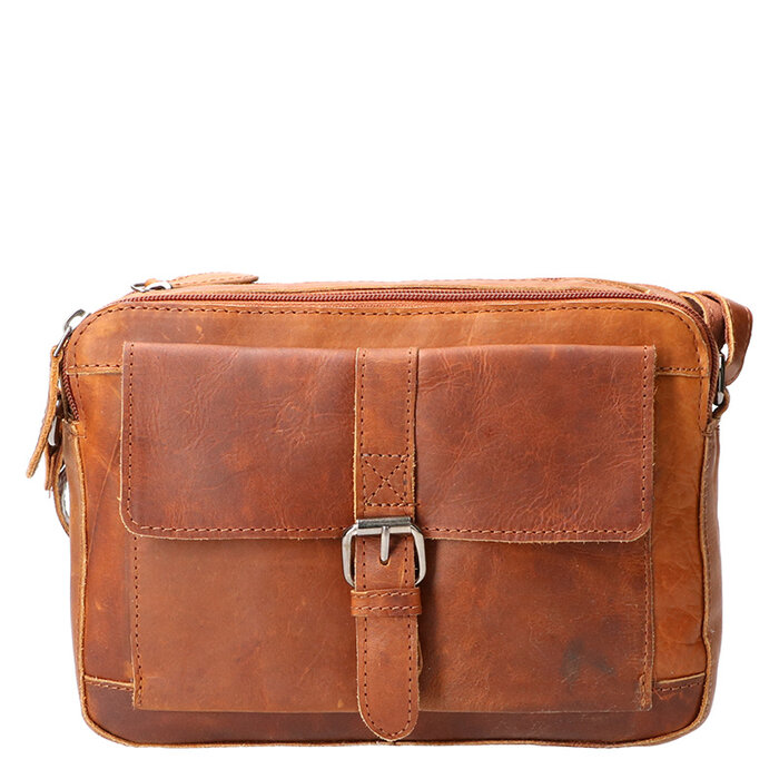 Leather Design Lederen organizer Schoudertas