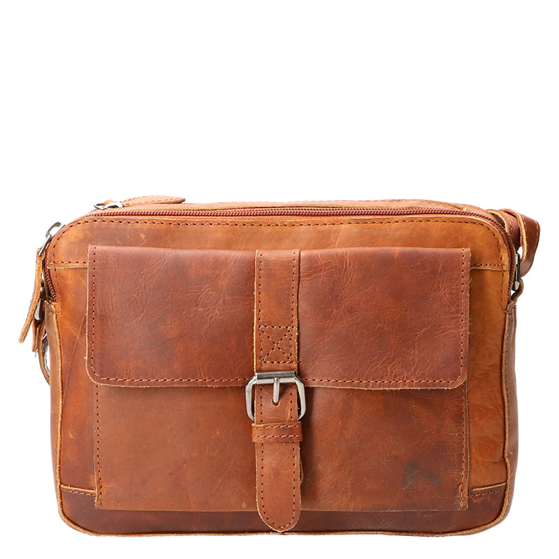 Leather Design Lederen organizer Schoudertas