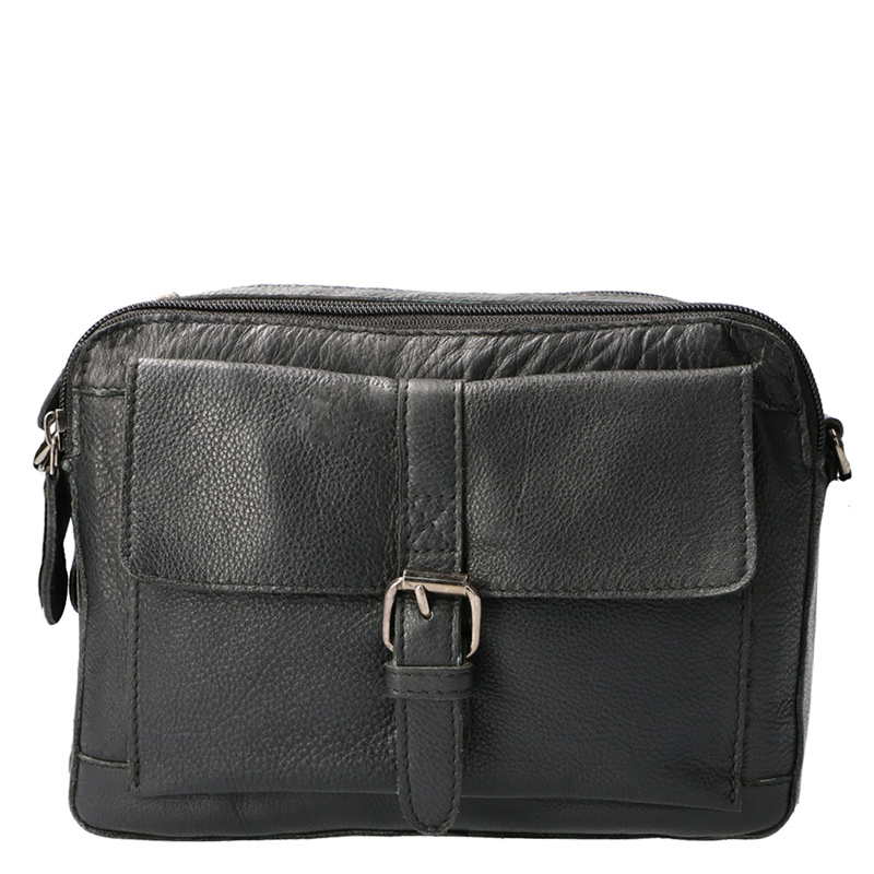 Leather Design Lederen organizer Schoudertas