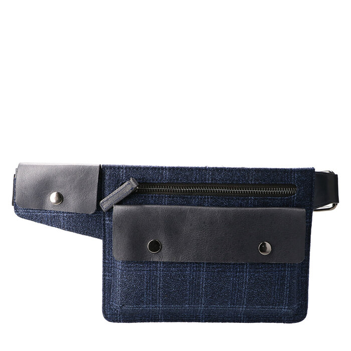 Leather Design Crossbody blauw Tweed