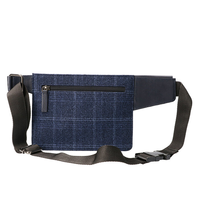 Leather Design Crossbody blauw Tweed