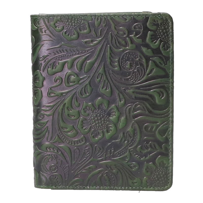 Leather Design Vintage Flower Portefeuille