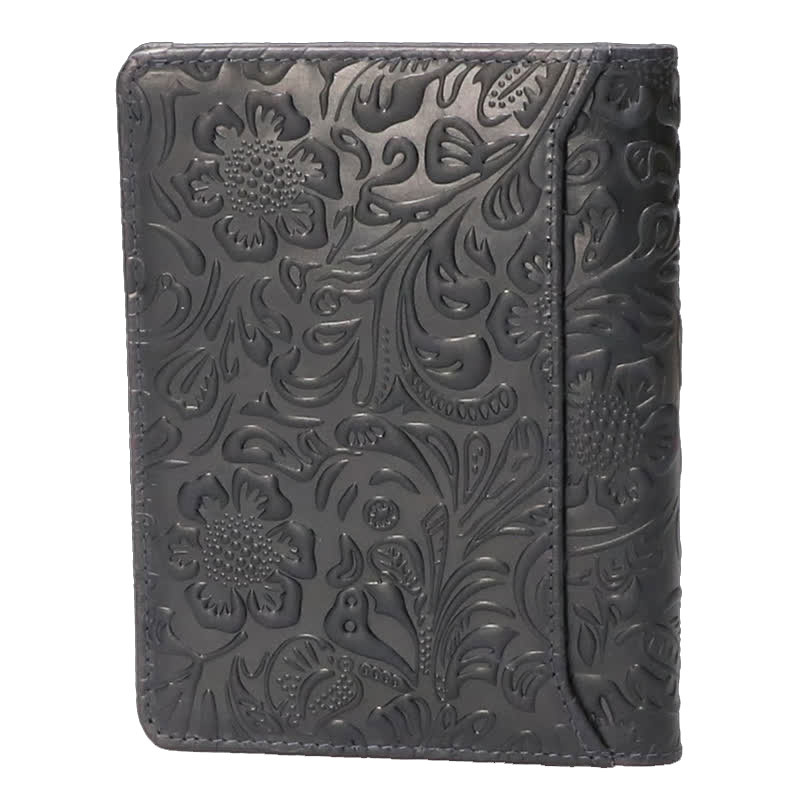Leather Design Vintage Flower Portefeuille