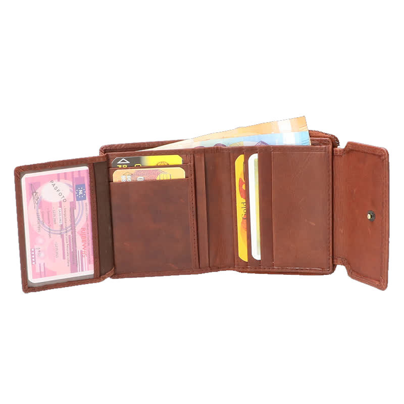 Leather Design Vintage Flower Dames portemonnee