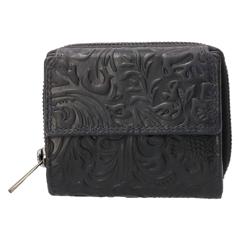 Leather Design Vintage Flower Dames portemonnee
