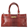 Hand and shoulderbag Reddish brown croco