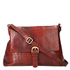 Shoulderbag with flap Reddish Brown Croco