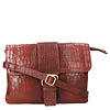 Shoulderbag Reddish brown croco
