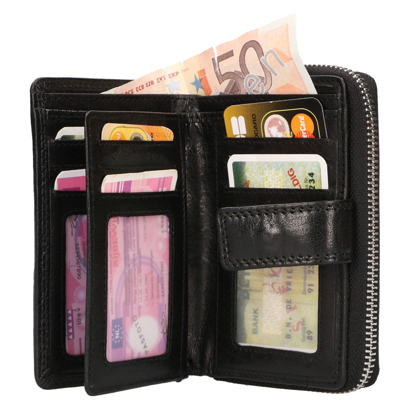 Leather Design Ladies zipper wallet
