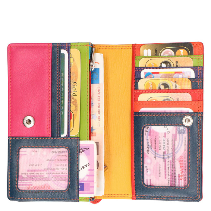Leather Design Zipperwallet Multi colour
