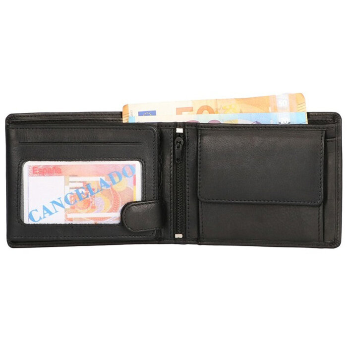 Leather Design Billfold zwart