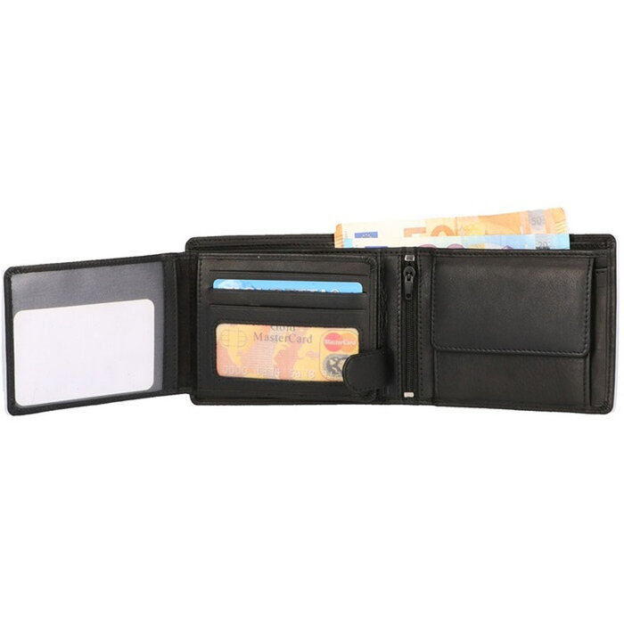Leather Design Billfold zwart