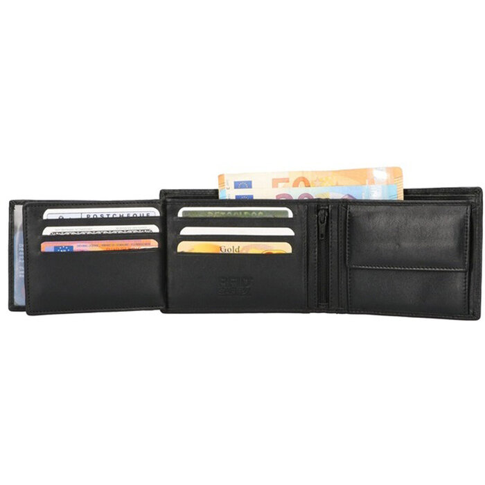 Leather Design LD Billfold Wallet Zwart
