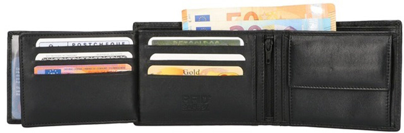 Leather Design LD Billfold Wallet Zwart