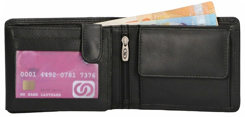 Leather Design Billfold Suede voering RFID