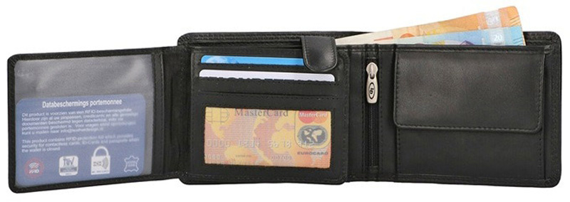 Leather Design Billfold Suede voering RFID