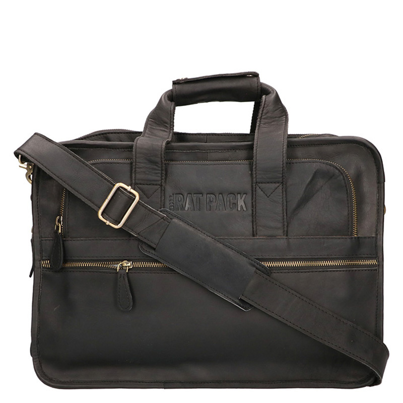Orange Fire Rat Pack hand messenger dubbelvaks 15 inch Laptop tas