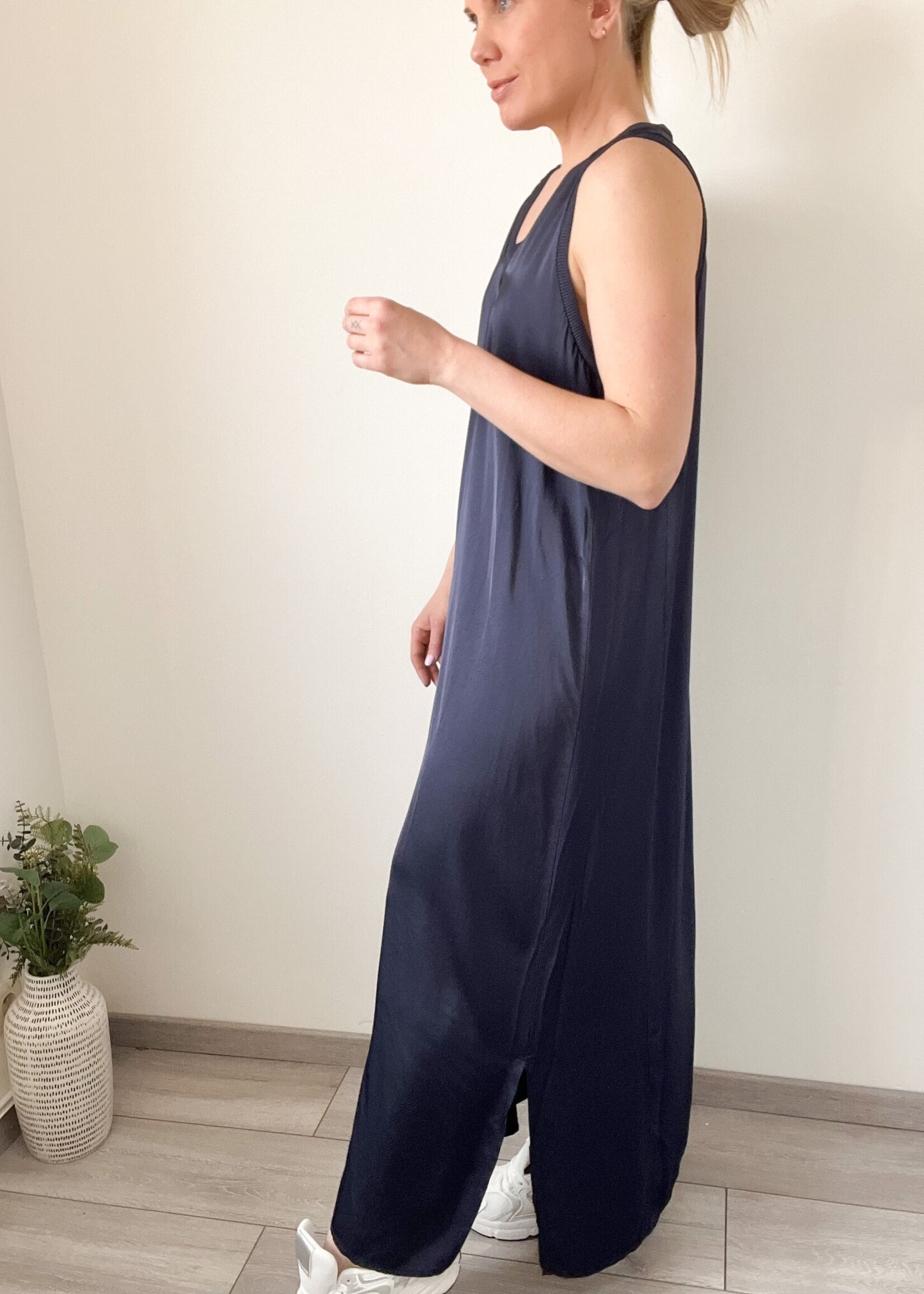 SILK NAVY DRESS ONE SIZE