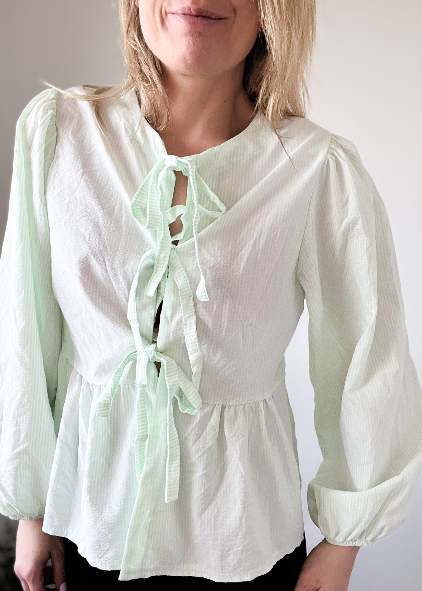 GREEN BOW BLOUSE One size