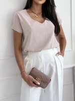 SOPHIE BEIGE V NECK BLOUSE