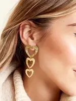 HEARTED EARRINGS GOLD