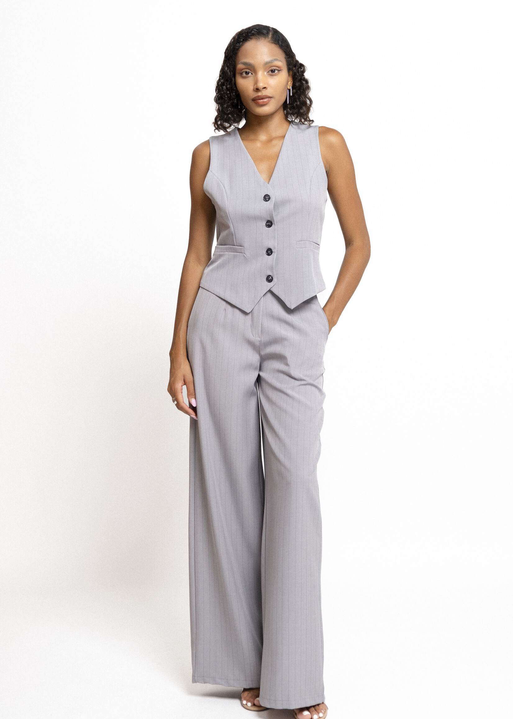 GREY STRIPE COSTUME TOP