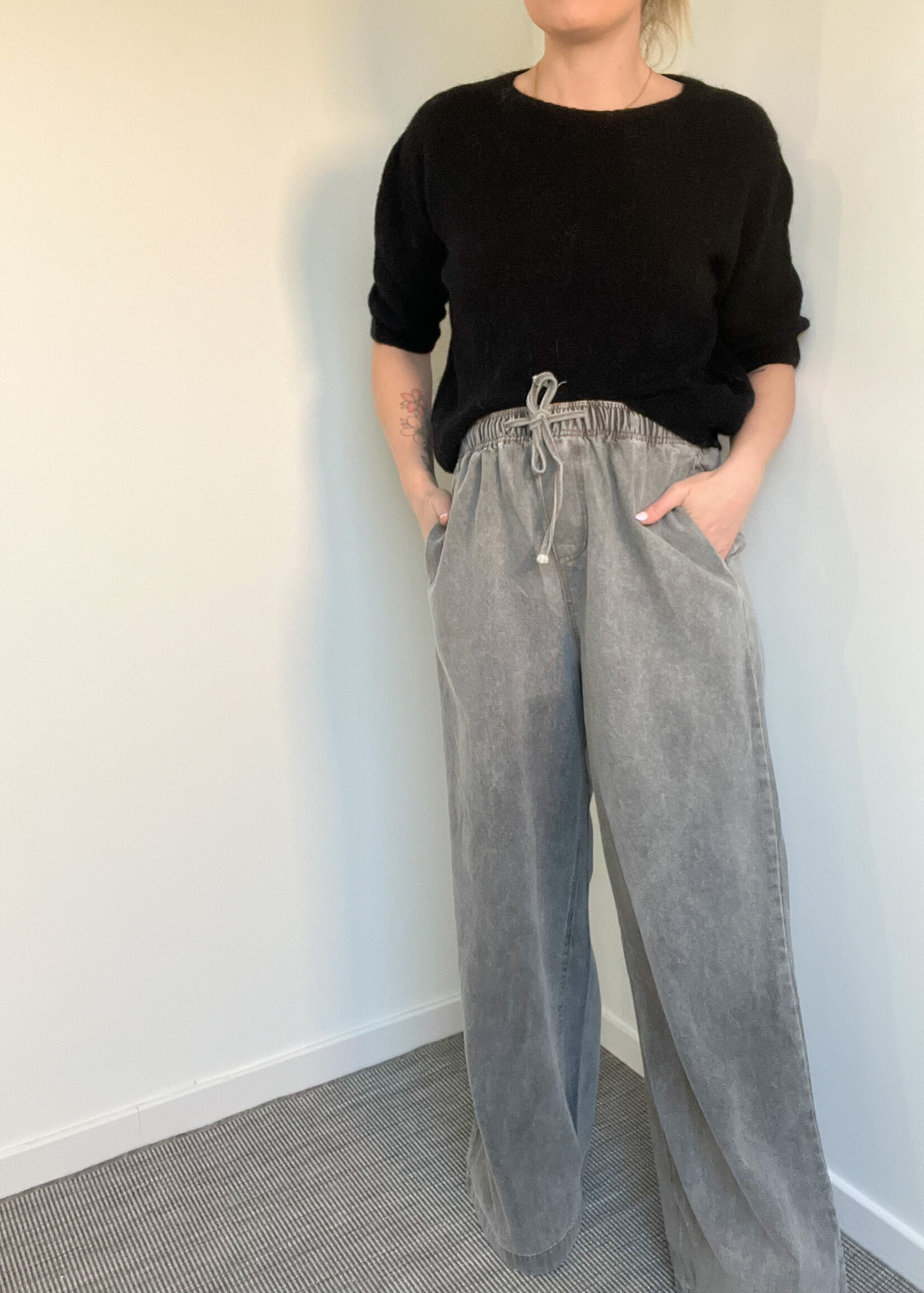 ALPACA BLACK KNIT one size
