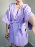 LILA COTTON DRESS WITH BELT one size