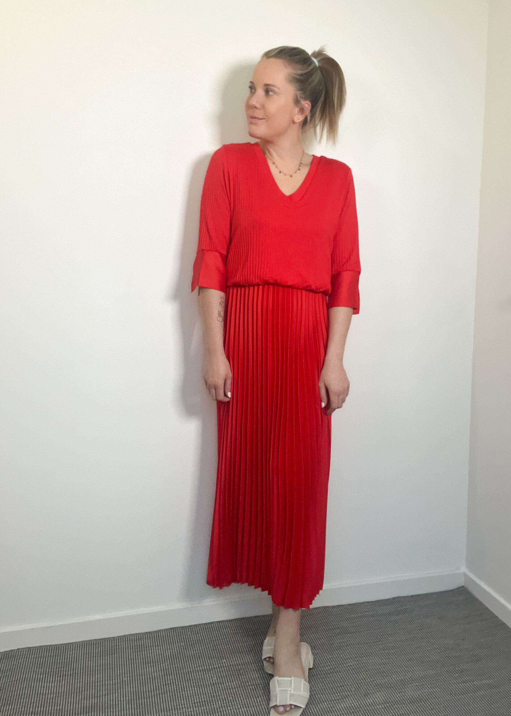 RED DALIA DRESS one size