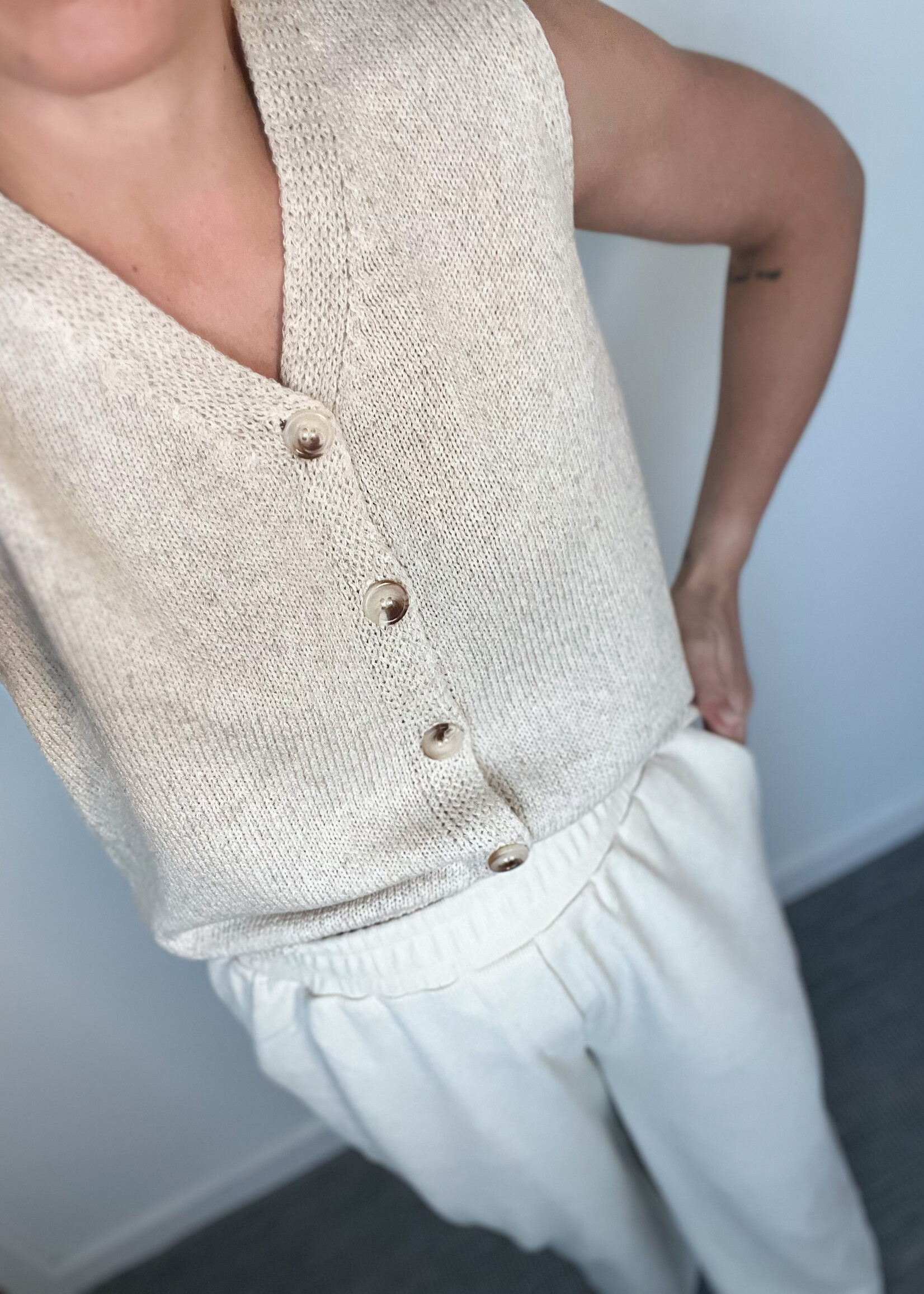 ECRU BILLIE TOP one size