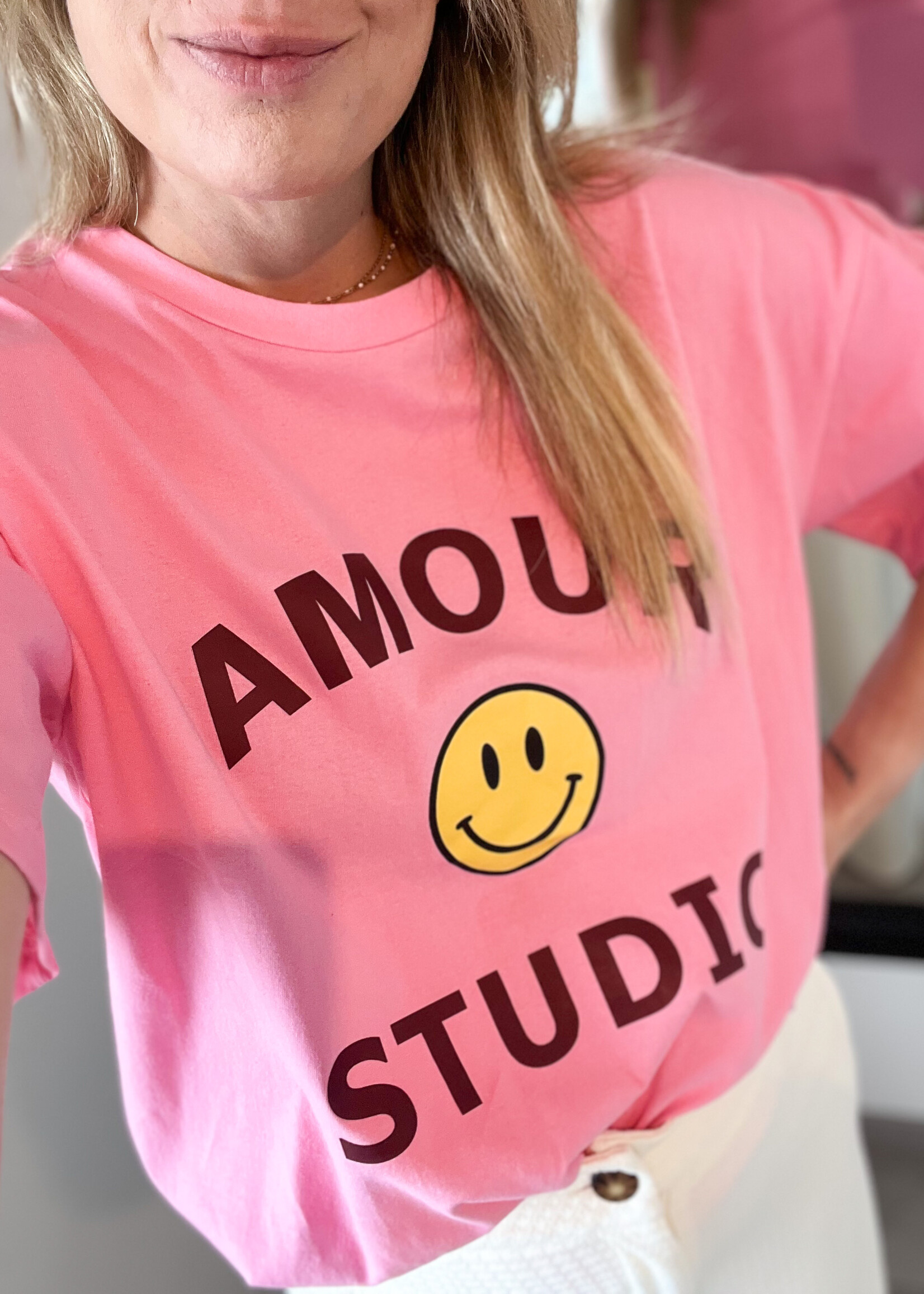 PINK AMOUR STUDIO TEE one size