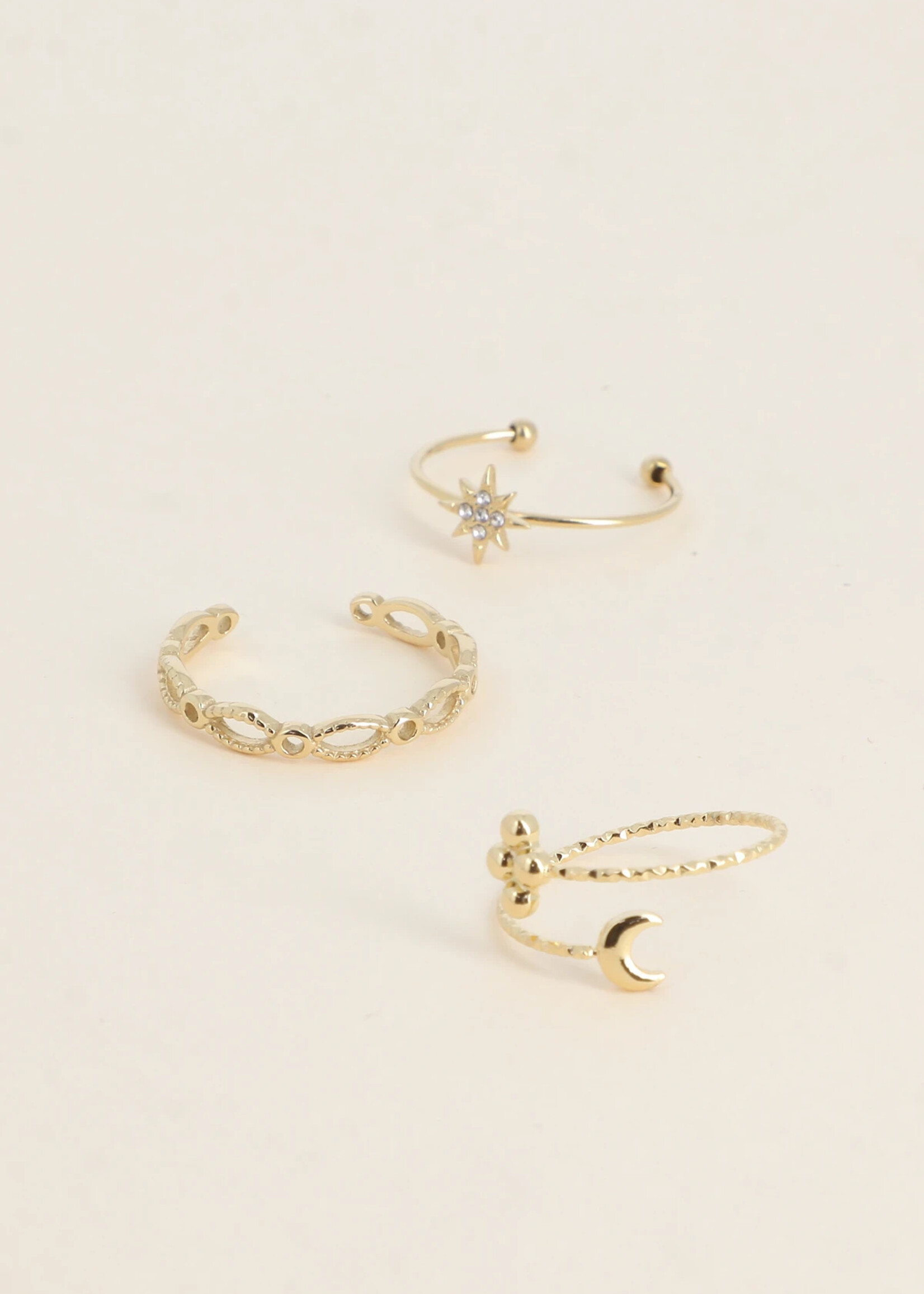 MOON STAR RING SET