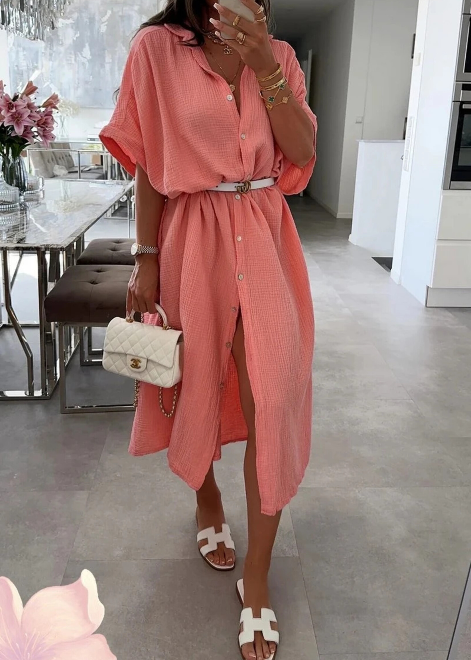 PEACH CHARLIE DRESS one size