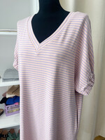 PINK CARO DRESS STRIPE one size