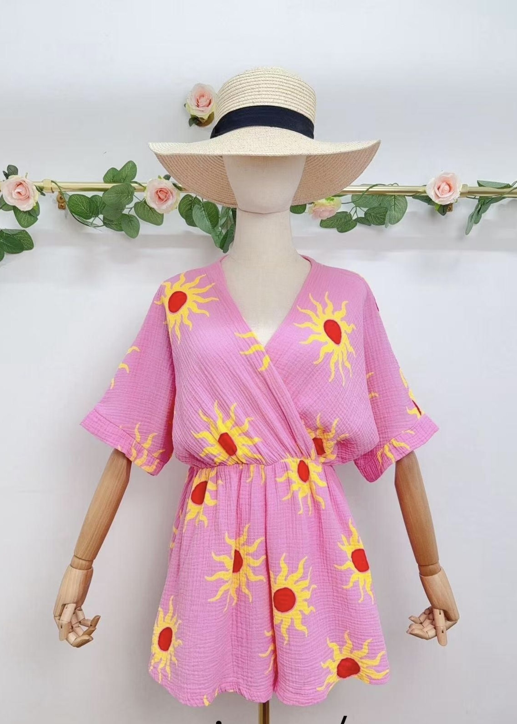 YELLOW PINK SUN PLAYSUIT