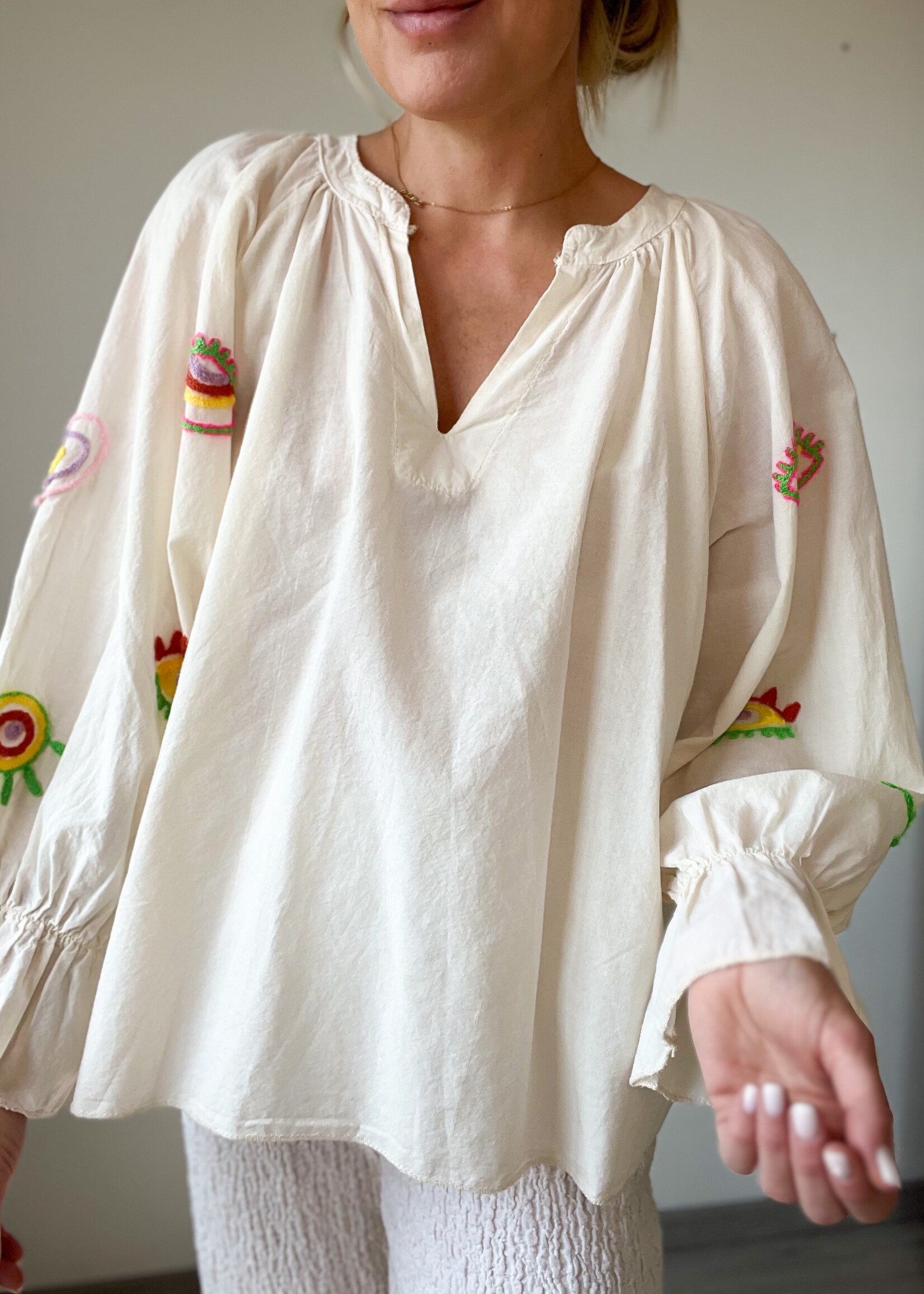 JANETTE WHITE BLOUSE one size