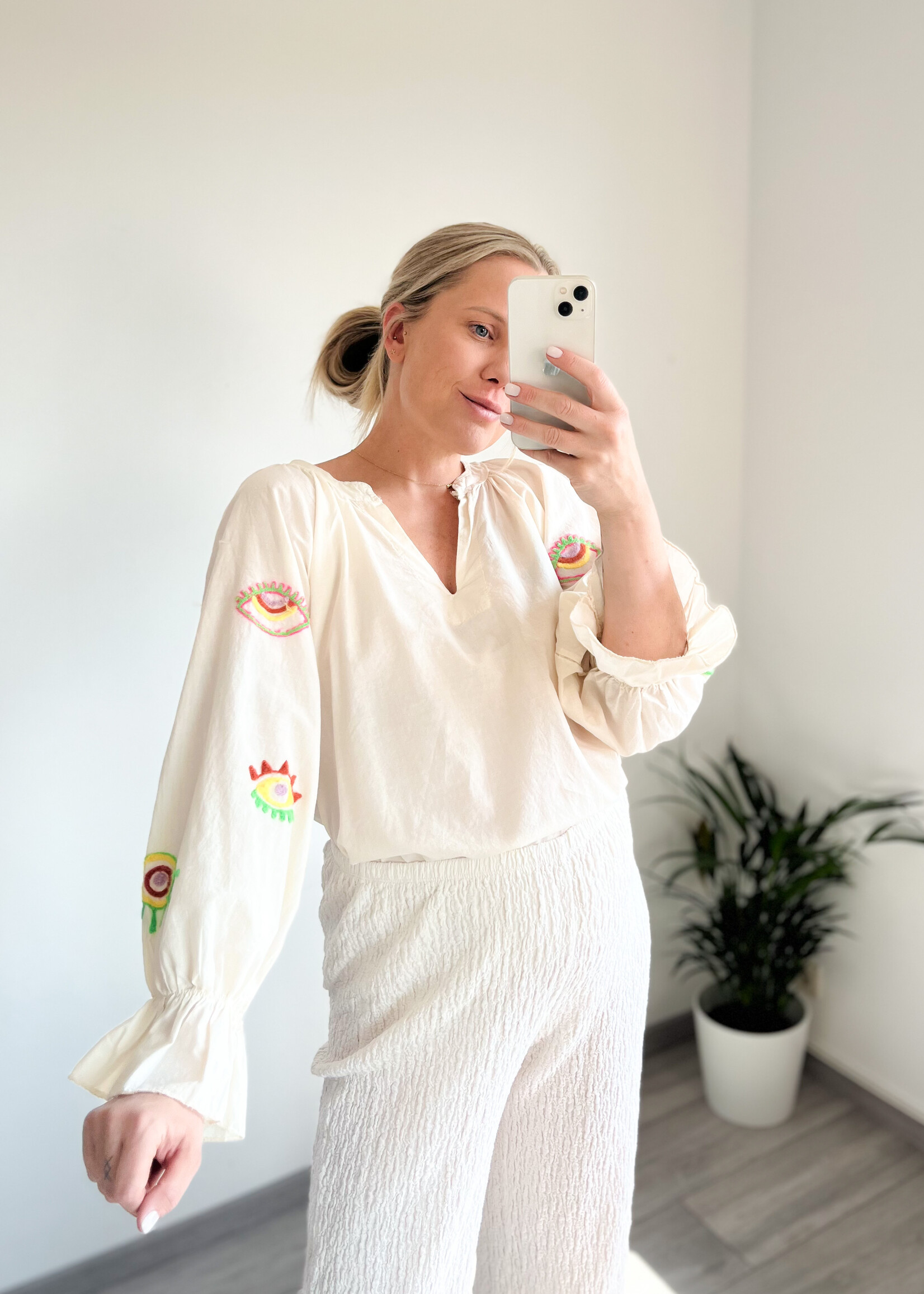 JANETTE WHITE BLOUSE one size